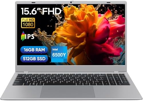 Laptop Computer, 16GB RAM/512GB SSD, 15.6" FHD IPS, Pentium Gold 6500Y Processor(Beats Core M3-8100Y, Up to 3.4GHz), WiFi 5/BT 5.0, Great for Office & Online Courses